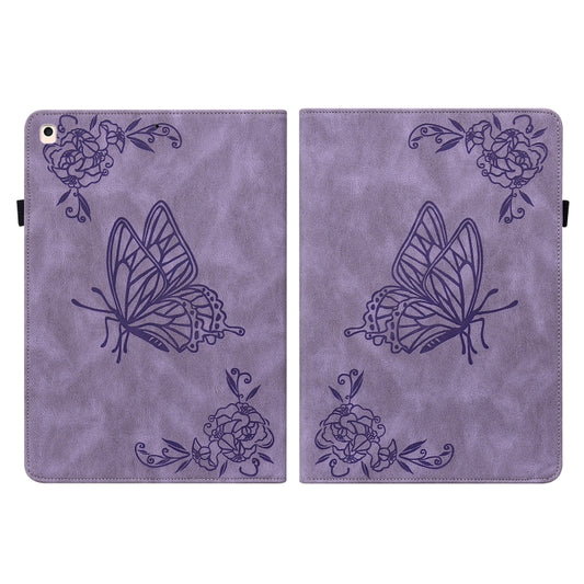 Butterfly Flower Embossed Leather Tablet Case For iPad 10.2 2021&2020&2019 / Air 2019(Purple) - iPad 10.2 Cases by buy2fix | Online Shopping UK | buy2fix