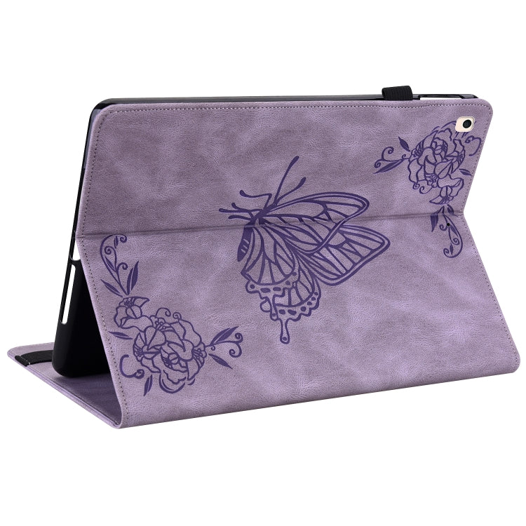 Butterfly Flower Embossed Leather Tablet Case For iPad 10.2 2021&2020&2019 / Air 2019(Purple) - iPad 10.2 Cases by buy2fix | Online Shopping UK | buy2fix