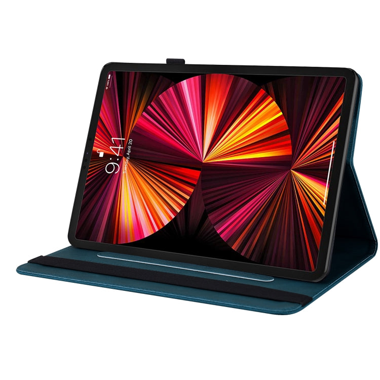 For iPad Pro 11 2022 / 2021 / 2020 / 2018 / Air 2020 10.9 Butterfly Flower Embossed Leather Tablet Case(Blue) - iPad Pro 11 (2022/2021) Cases by buy2fix | Online Shopping UK | buy2fix