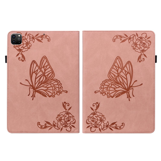 For iPad Pro 11 2022 / 2021 / 2020 / 2018 / Air 2020 10.9 Butterfly Flower Embossed Leather Tablet Case(Rose Gold) - iPad Pro 11 (2022/2021) Cases by buy2fix | Online Shopping UK | buy2fix