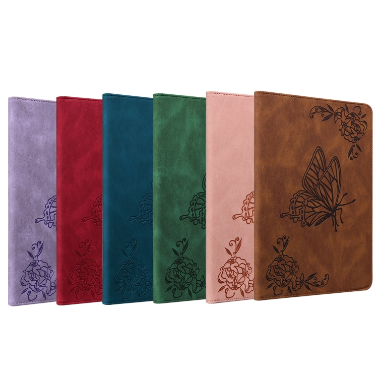 For iPad Pro 11 2022 / 2021 / 2020 / 2018 / Air 2020 10.9 Butterfly Flower Embossed Leather Tablet Case(Purple) - iPad Pro 11 (2022/2021) Cases by buy2fix | Online Shopping UK | buy2fix