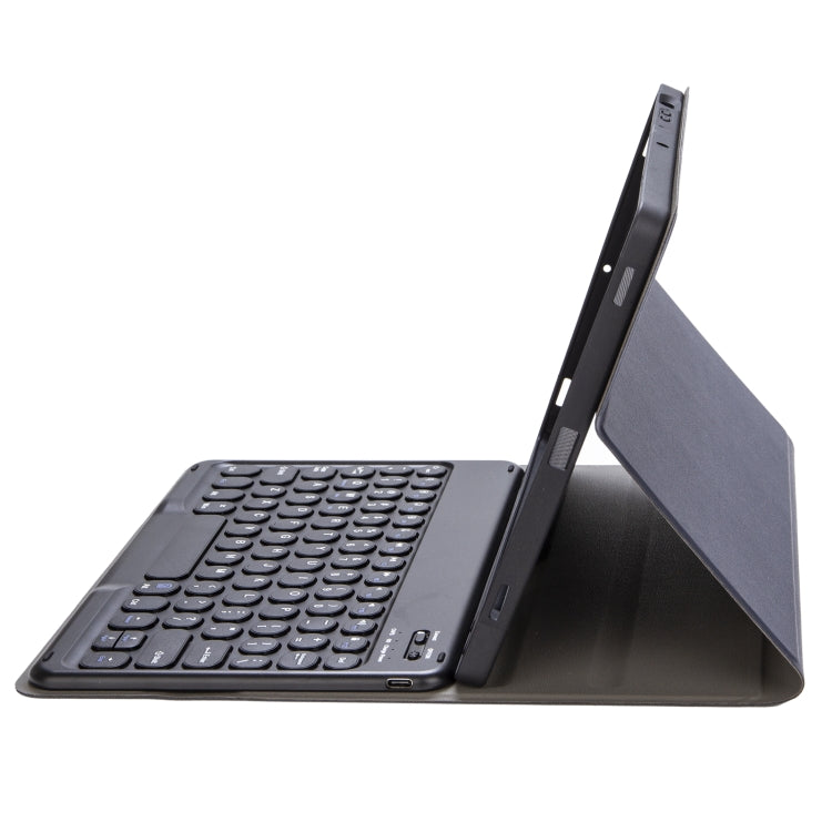 YA700B Lambskin Texture Voltage Round Keycap Bluetooth Keyboard Leather Case For Samsung Galaxy Tab S8 11 inch SM-X700 / SM-X706 & S7 11 inch SM-X700 / SM-T875(Blue) - Samsung Keyboard by buy2fix | Online Shopping UK | buy2fix
