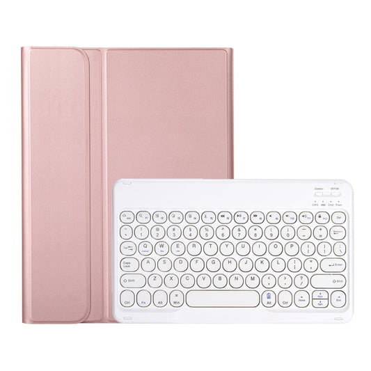 YA700B Lambskin Texture Voltage Round Keycap Bluetooth Keyboard Leather Case For Samsung Galaxy Tab S8 11 inch SM-X700 / SM-X706 & S7 11 inch SM-X700 / SM-T875(Rose Gold) by buy2fix