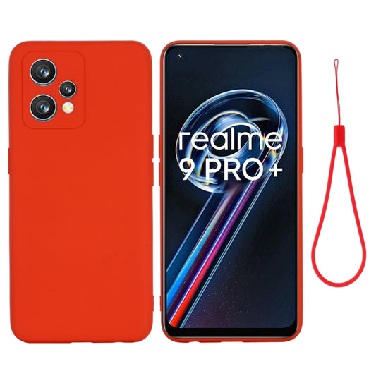 For OPPO Realme 9 Pro+ 5G Global Pure Color Liquid Silicone Shockproof Full Coverage Phone Case(Red) by buy2fix
