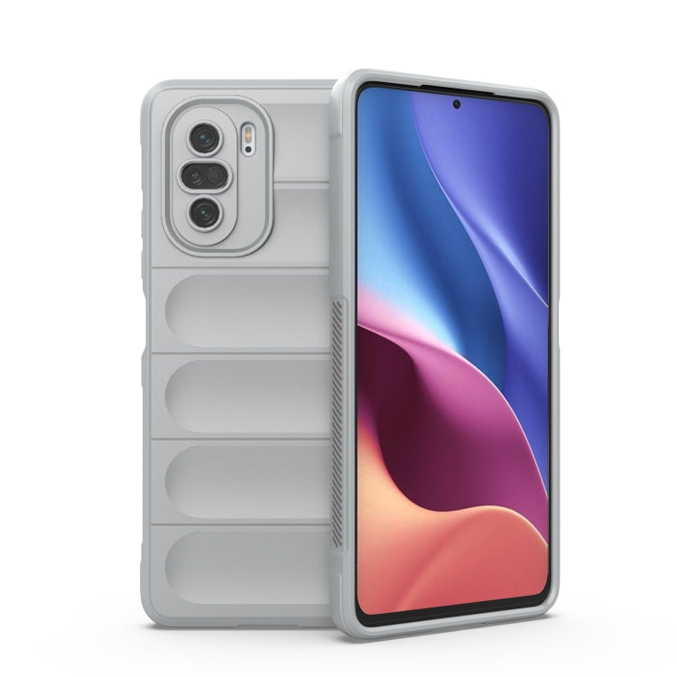 For Xiaomi Redmi K40 Magic Shield TPU + Flannel Phone Case(Grey) by buy2fix