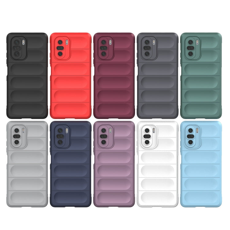 For Xiaomi Redmi K40 Magic Shield TPU + Flannel Phone Case(Wine Red) by buy2fix