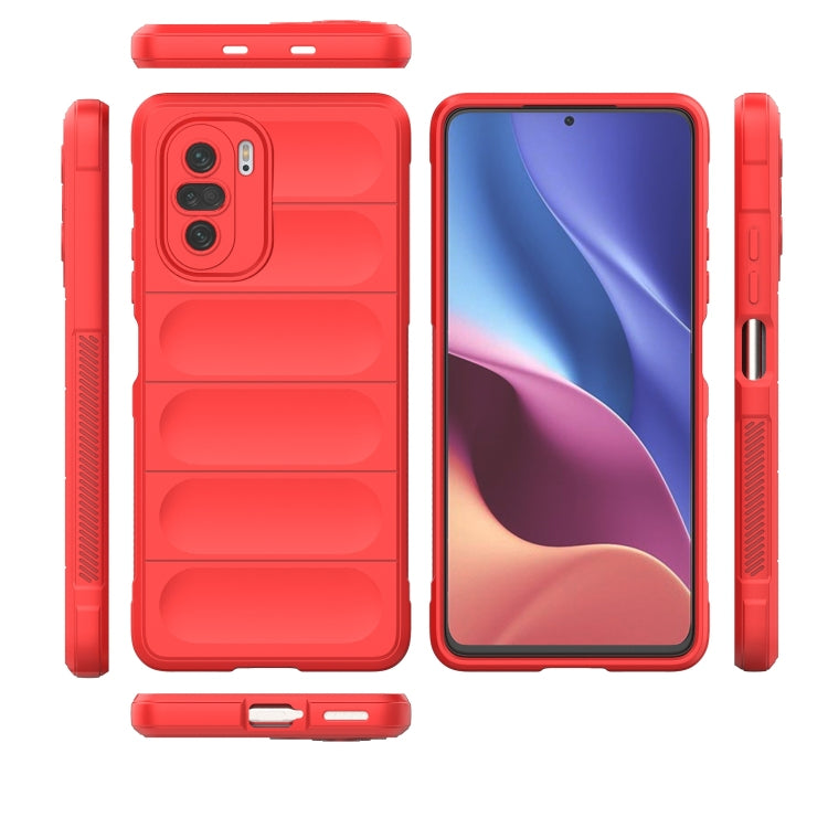 For Xiaomi Redmi K40 Magic Shield TPU + Flannel Phone Case(Wine Red) by buy2fix