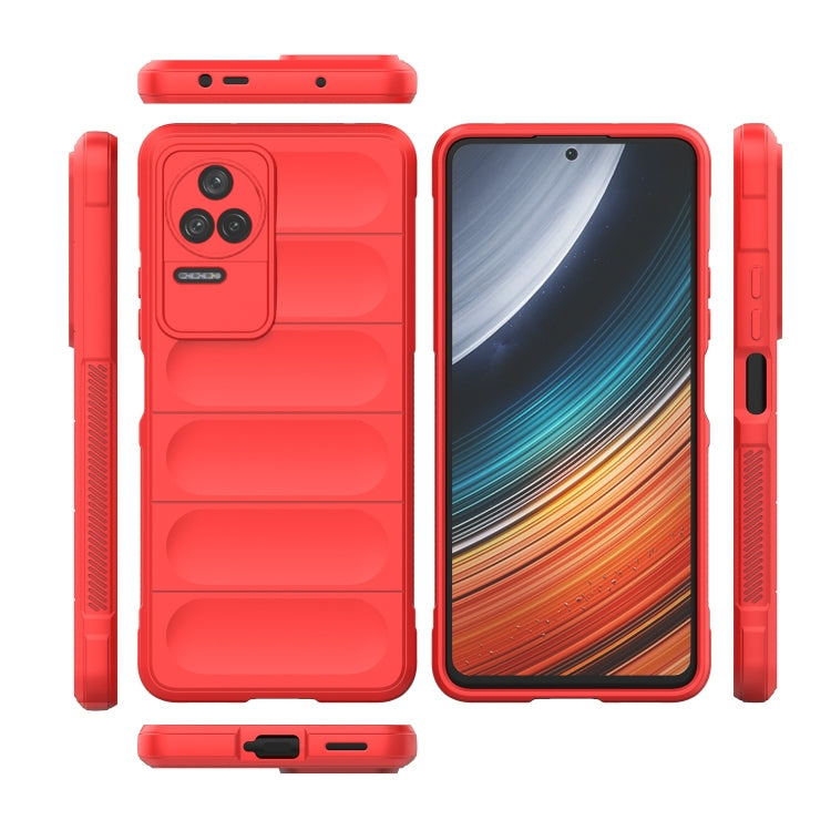 For Xiaomi Redmi K40S Magic Shield TPU + Flannel Phone Case(Red) by buy2fix