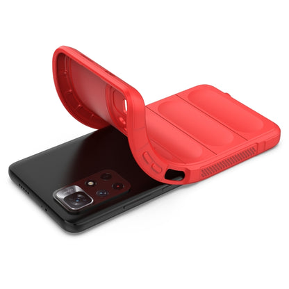 For Xiaomi Redmi Note 11 5G Chinese Version Magic Shield TPU + Flannel Phone Case(Red) - Xiaomi Cases by buy2fix | Online Shopping UK | buy2fix