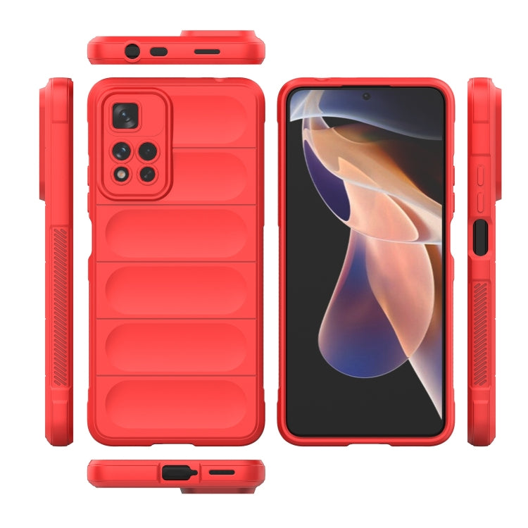 For Xiaomi Redmi Note 11 Pro 5G Chinese Magic Shield TPU + Flannel Phone Case(Red) - Xiaomi Cases by buy2fix | Online Shopping UK | buy2fix