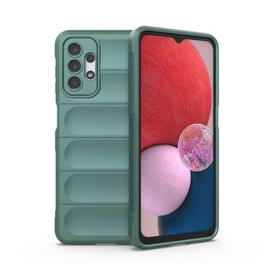 For Samsung Galaxy A13 5G / 4G Magic Shield TPU + Flannel Phone Case(Dark Green)