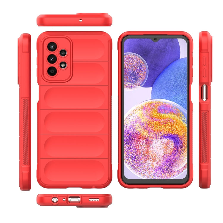 For Samsung Galaxy A23 Magic Shield TPU + Flannel Phone Case(Black) by buy2fix