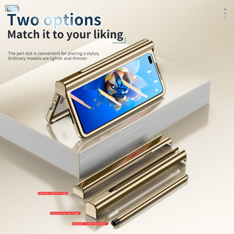 For Huawei Mate X2 Electroplating Hinge Phone Case with Stylus(Gold) - Huawei Cases by buy2fix | Online Shopping UK | buy2fix