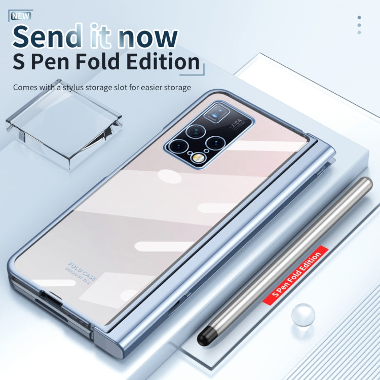 For Huawei Mate X2 Electroplating Hinge Phone Case with Stylus(Blue) - Huawei Cases by buy2fix | Online Shopping UK | buy2fix