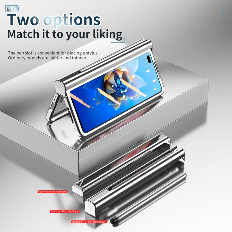 For Huawei Mate X2 Electroplating Hinge Phone Case with Stylus(Silver) - Huawei Cases by buy2fix | Online Shopping UK | buy2fix