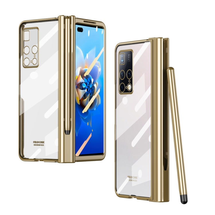 For Huawei Mate X2 Full Body Electroplating Hinge Phone Case with Stylus(Gold) - Huawei Cases by buy2fix | Online Shopping UK | buy2fix