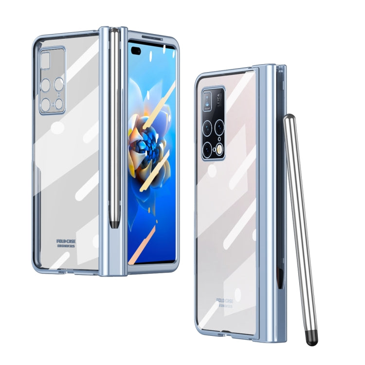 For Huawei Mate X2 Full Body Electroplating Hinge Phone Case with Stylus(Blue) - Huawei Cases by buy2fix | Online Shopping UK | buy2fix
