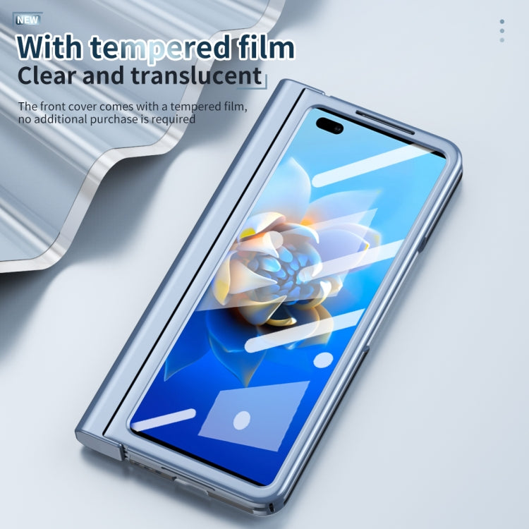 For Huawei Mate X2 Full Body Electroplating Hinge Phone Case with Stylus(Blue) - Huawei Cases by buy2fix | Online Shopping UK | buy2fix