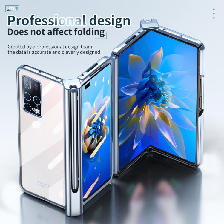 For Huawei Mate X2 Full Body Electroplating Hinge Phone Case with Stylus(Blue) - Huawei Cases by buy2fix | Online Shopping UK | buy2fix