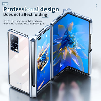 For Huawei Mate X2 Full Body Electroplating Hinge Phone Case with Stylus(Blue) - Huawei Cases by buy2fix | Online Shopping UK | buy2fix