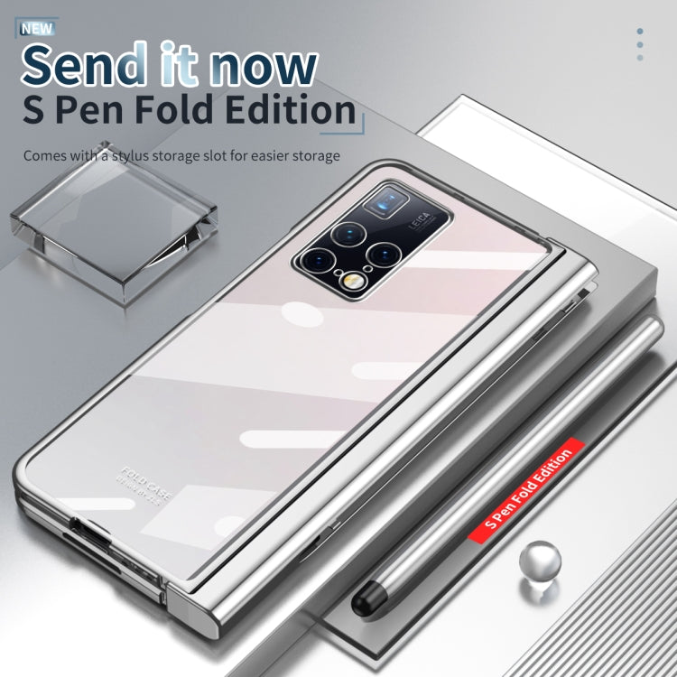 For Huawei Mate X2 Full Body Electroplating Hinge Phone Case with Stylus(Silver) - Huawei Cases by buy2fix | Online Shopping UK | buy2fix