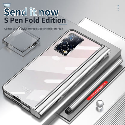 For Huawei Mate X2 Full Body Electroplating Hinge Phone Case with Stylus(Silver) - Huawei Cases by buy2fix | Online Shopping UK | buy2fix
