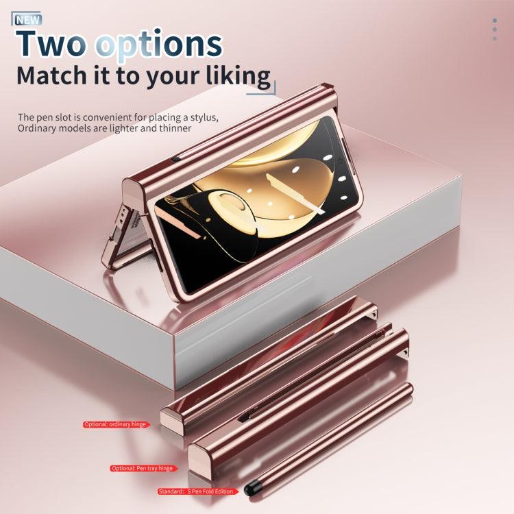 For Honor Magic V Full Body Electroplating Hinge Phone Case with Stylus(Pink) - Honor Cases by buy2fix | Online Shopping UK | buy2fix