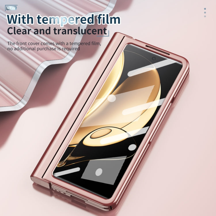 For Honor Magic V Full Body Electroplating Hinge Phone Case with Stylus(Pink) - Honor Cases by buy2fix | Online Shopping UK | buy2fix