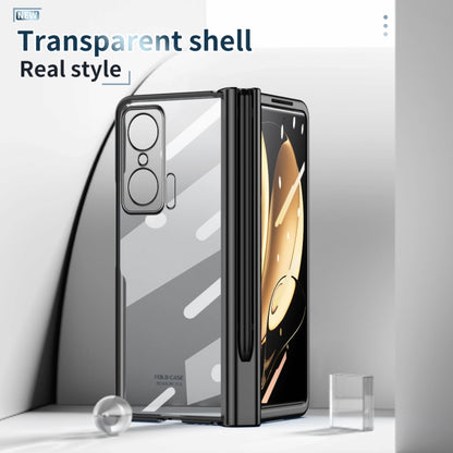 For Honor Magic V Full Body Electroplating Hinge Phone Case with Stylus(Black) - Honor Cases by buy2fix | Online Shopping UK | buy2fix