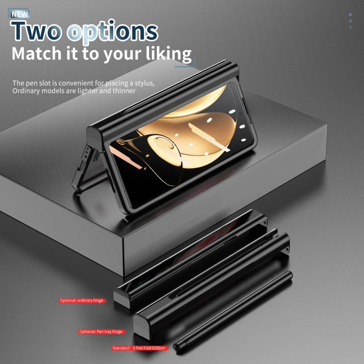 For Honor Magic V Full Body Electroplating Hinge Phone Case with Stylus(Black) - Honor Cases by buy2fix | Online Shopping UK | buy2fix