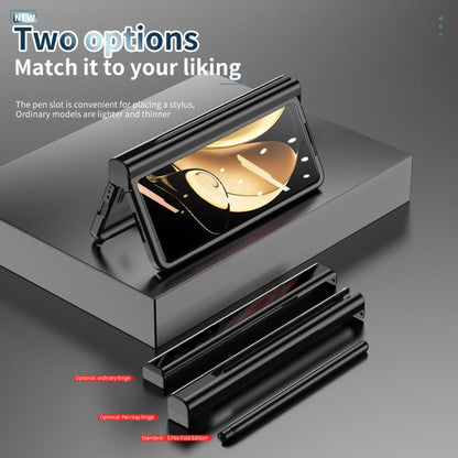 For Honor Magic V Full Body Electroplating Hinge Phone Case with Stylus(Black) - Honor Cases by buy2fix | Online Shopping UK | buy2fix