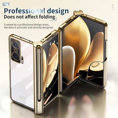 For Honor Magic V Full Body Electroplating Hinge Phone Case with Stylus(Gold) - Honor Cases by buy2fix | Online Shopping UK | buy2fix