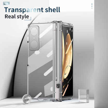 For Honor Magic V Full Body Electroplating Hinge Phone Case with Stylus(Transparent) - Honor Cases by buy2fix | Online Shopping UK | buy2fix