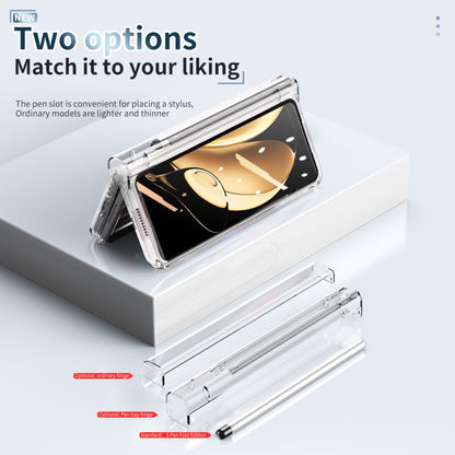 For Honor Magic V Full Body Electroplating Hinge Phone Case with Stylus(Transparent) - Honor Cases by buy2fix | Online Shopping UK | buy2fix