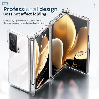 For Honor Magic V Full Body Electroplating Hinge Phone Case with Stylus(Transparent) - Honor Cases by buy2fix | Online Shopping UK | buy2fix