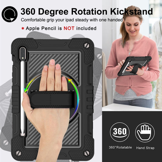 For Samsung Galaxy Tab S7 / S8 360 Degree Rotation Contrast Color Silicone+PC Tablet Case(Black) by buy2fix