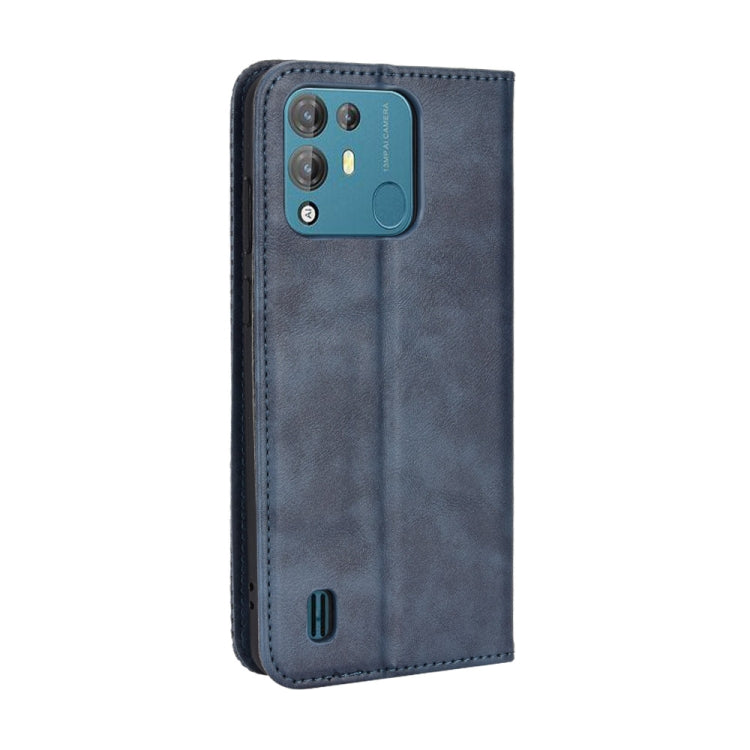 For Blackview A55 Pro Magnetic Buckle Retro Texture Leather Phone Case(Blue) - More Brand by buy2fix | Online Shopping UK | buy2fix