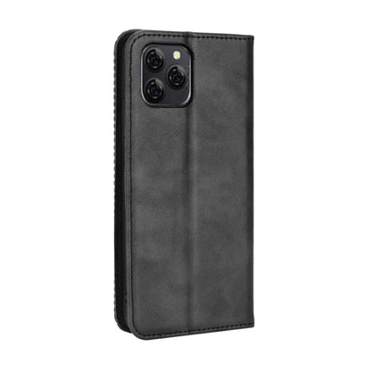 For Blackview A95 Magnetic Buckle Retro Texture Leather Phone Case(Black) - More Brand by buy2fix | Online Shopping UK | buy2fix