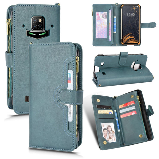 For Doogee S88 Pro / S88 Plus Litchi Texture Zipper Leather Phone Case(Green) - Doogee Cases by buy2fix | Online Shopping UK | buy2fix