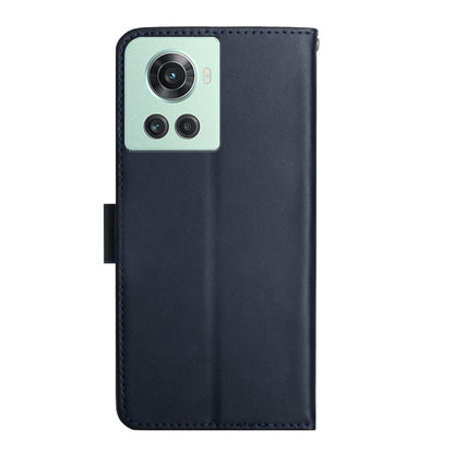 For OnePlus 10R Genuine Leather Fingerprint-proof Horizontal Flip Phone Case(Blue) - OnePlus Cases by buy2fix | Online Shopping UK | buy2fix