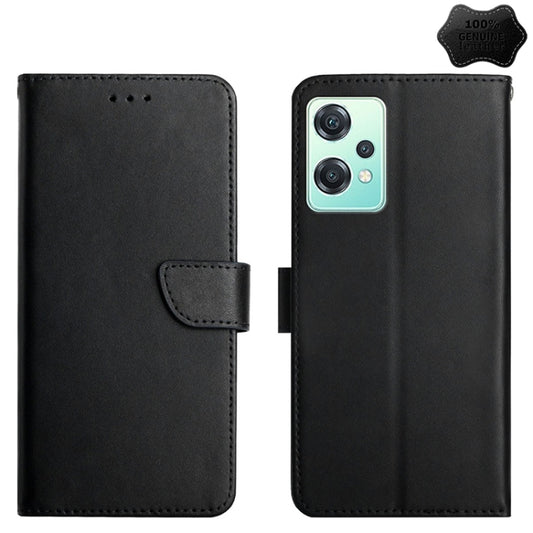For OnePlus Nord CE 2 Lite 5G Genuine Leather Fingerprint-proof Horizontal Flip Phone Case(Black) - OnePlus Cases by buy2fix | Online Shopping UK | buy2fix