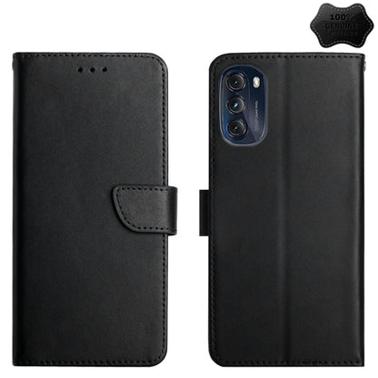 For Motorola Moto G 5G 2022 Genuine Leather Fingerprint-proof Horizontal Flip Phone Case(Black) - Motorola Cases by buy2fix | Online Shopping UK | buy2fix