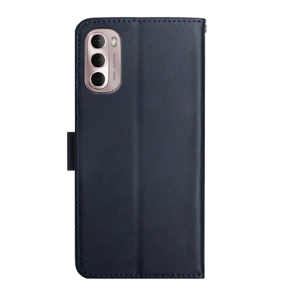 For Motorola Moto G Stylus 5G 2022 Genuine Leather Fingerprint-proof Horizontal Flip Phone Case(Blue) - Motorola Cases by buy2fix | Online Shopping UK | buy2fix