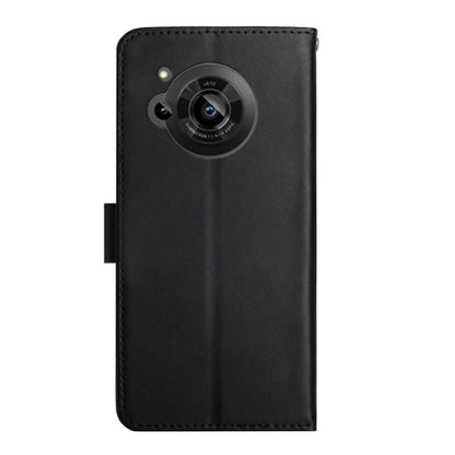 For Sharp Aquos R7 Genuine Leather Fingerprint-proof Horizontal Flip Phone Case(Black) - More Brand by buy2fix | Online Shopping UK | buy2fix