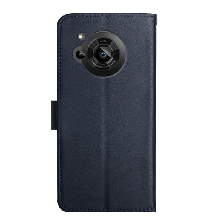For Sharp Aquos R7 Genuine Leather Fingerprint-proof Horizontal Flip Phone Case(Blue) - More Brand by buy2fix | Online Shopping UK | buy2fix