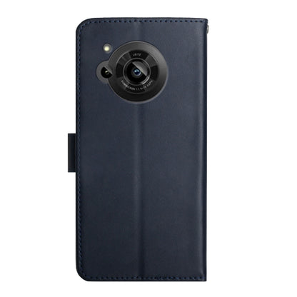 For Sharp Aquos R7 Genuine Leather Fingerprint-proof Horizontal Flip Phone Case(Blue) - More Brand by buy2fix | Online Shopping UK | buy2fix