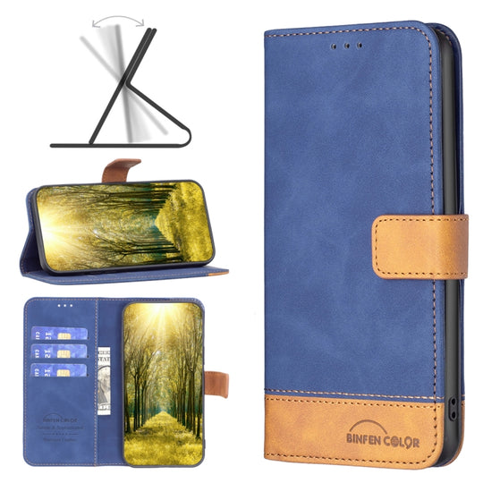 For Samsung Galaxy A23 5G BF11 Color Matching Skin Feel Leather Phone Case(Blue)