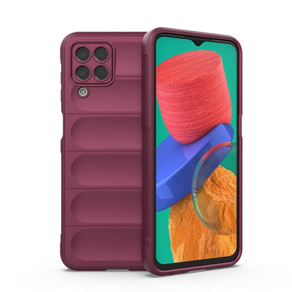 For Samsung Galaxy M33 5G Magic Shield TPU + Flannel Phone Case(Wine Red) by buy2fix