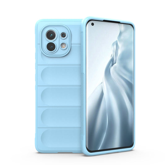 For Xiaomi Mi 11 Magic Shield TPU + Flannel Phone Case(Light Blue) - Xiaomi Cases by buy2fix | Online Shopping UK | buy2fix