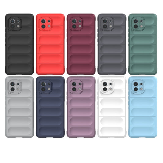 For Xiaomi Mi 11 Magic Shield TPU + Flannel Phone Case(Dark Green) by buy2fix